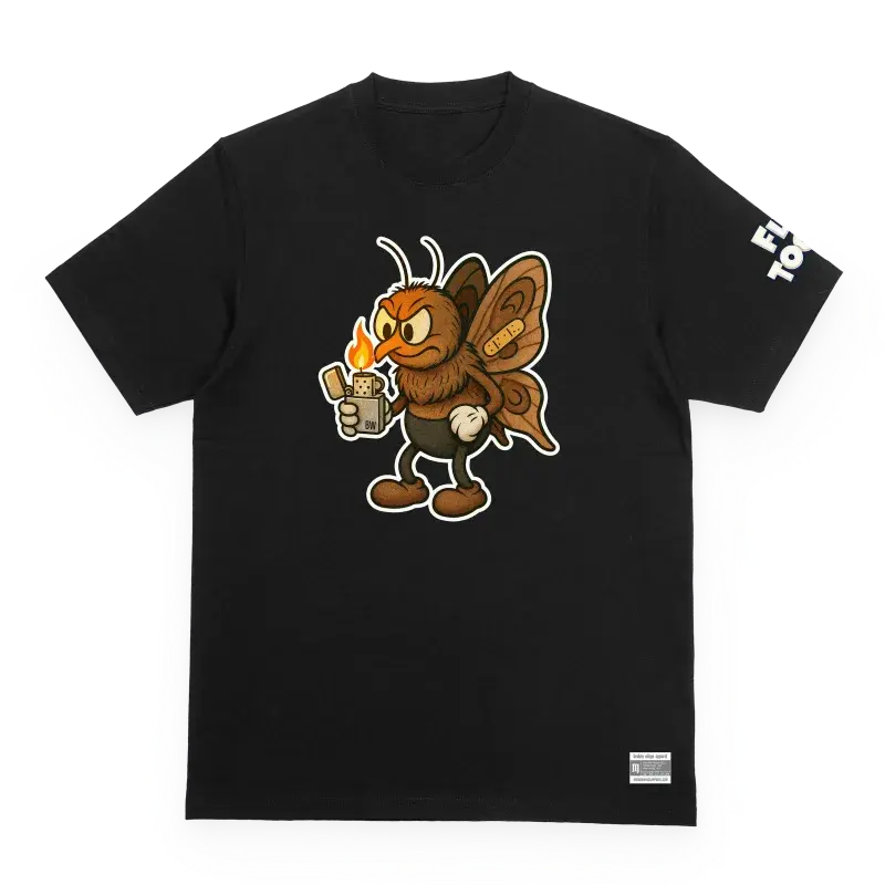 Pyro Moth — Fly Toons tee.