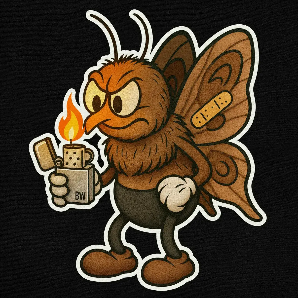 Pyro Moth artwork up close.