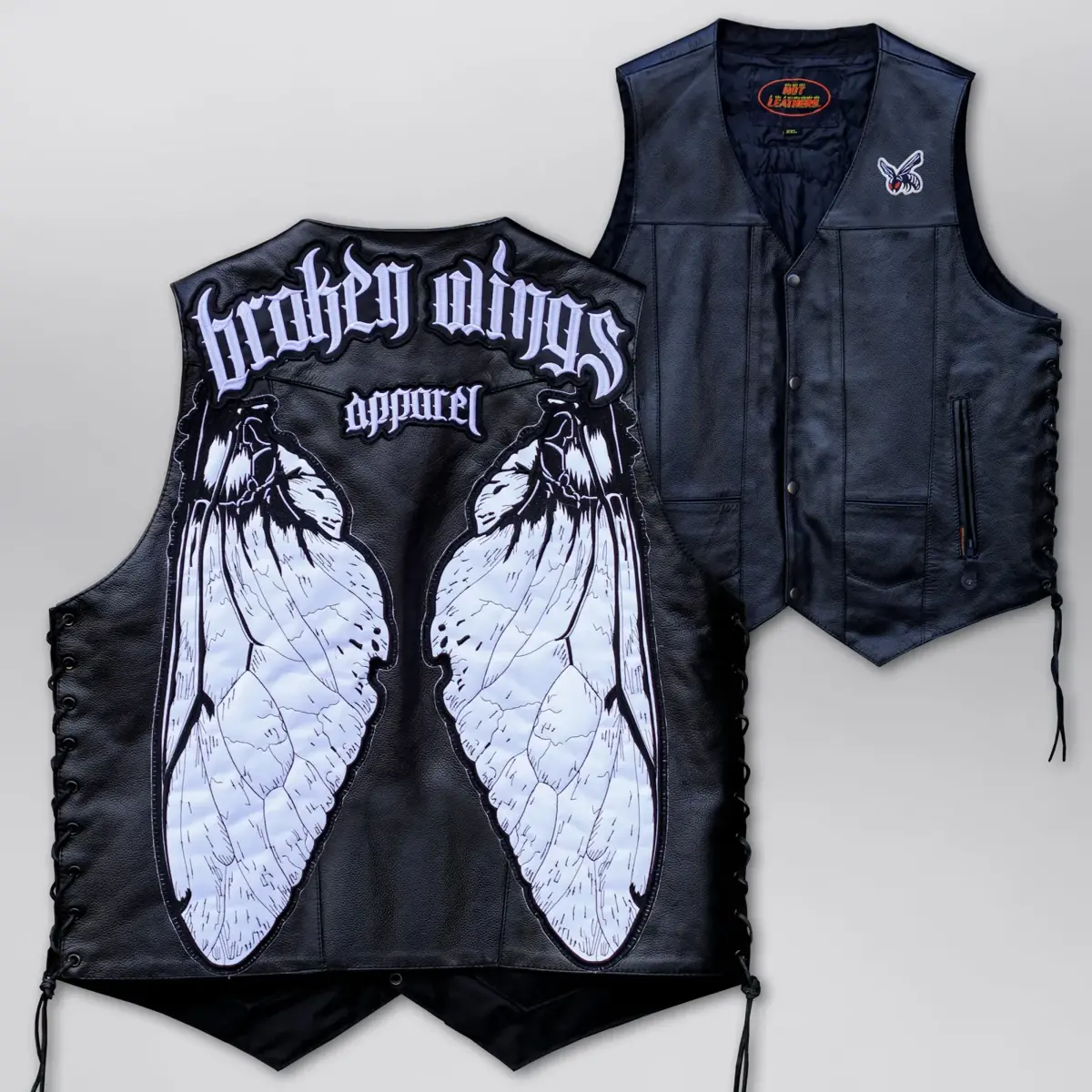 2nd Edition Patch 'Classic Side Lace' Leather Vest, product shot 1