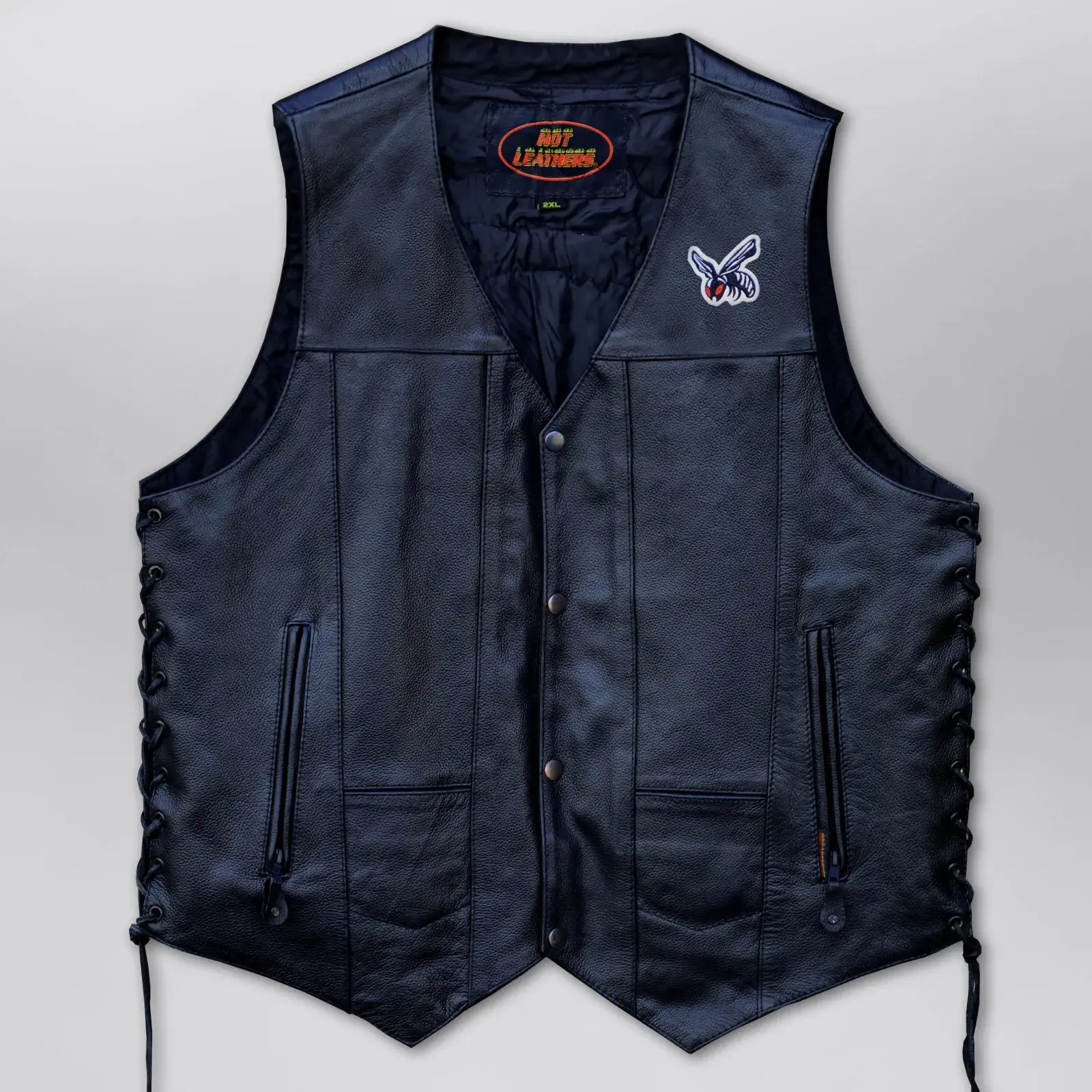 2nd Edition Patch 'Classic Side Lace' Leather Vest, product shot 2