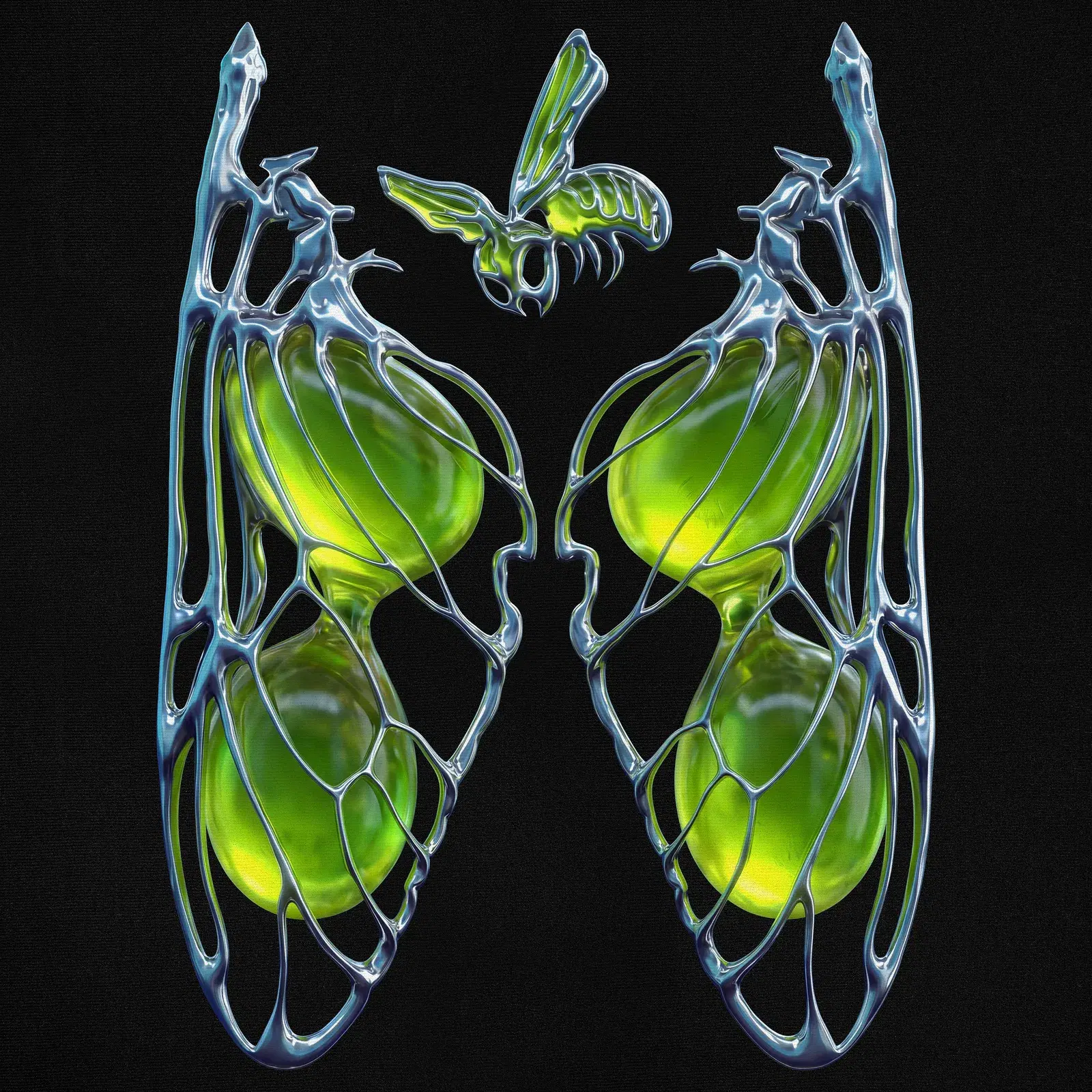 Biomorphic Chrome Hoodie, detail