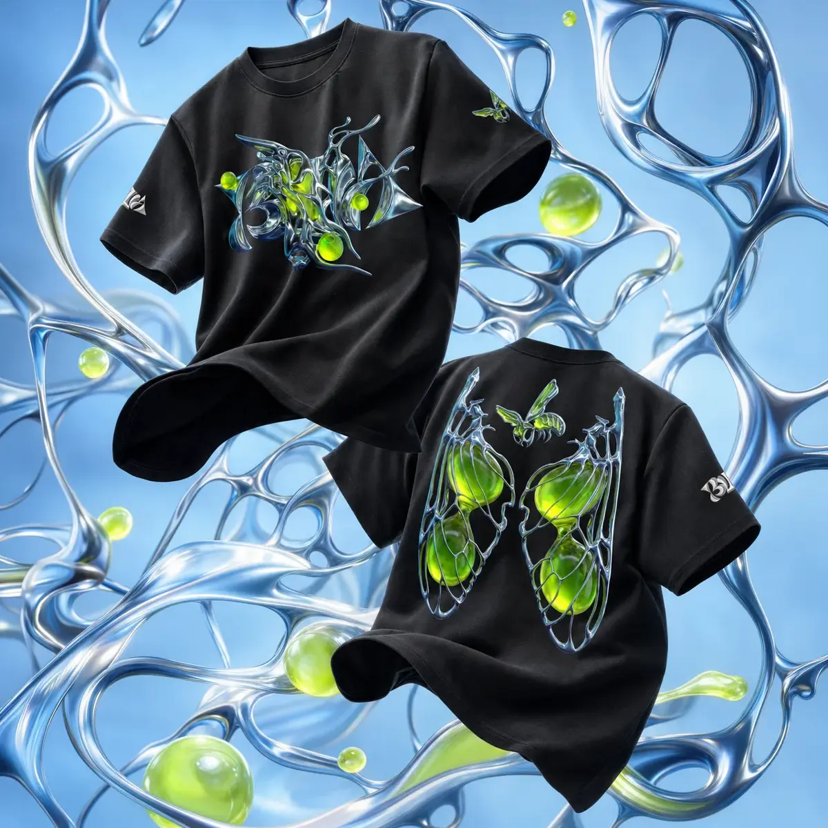 Biomorphic Chrome Tee, product shot 1