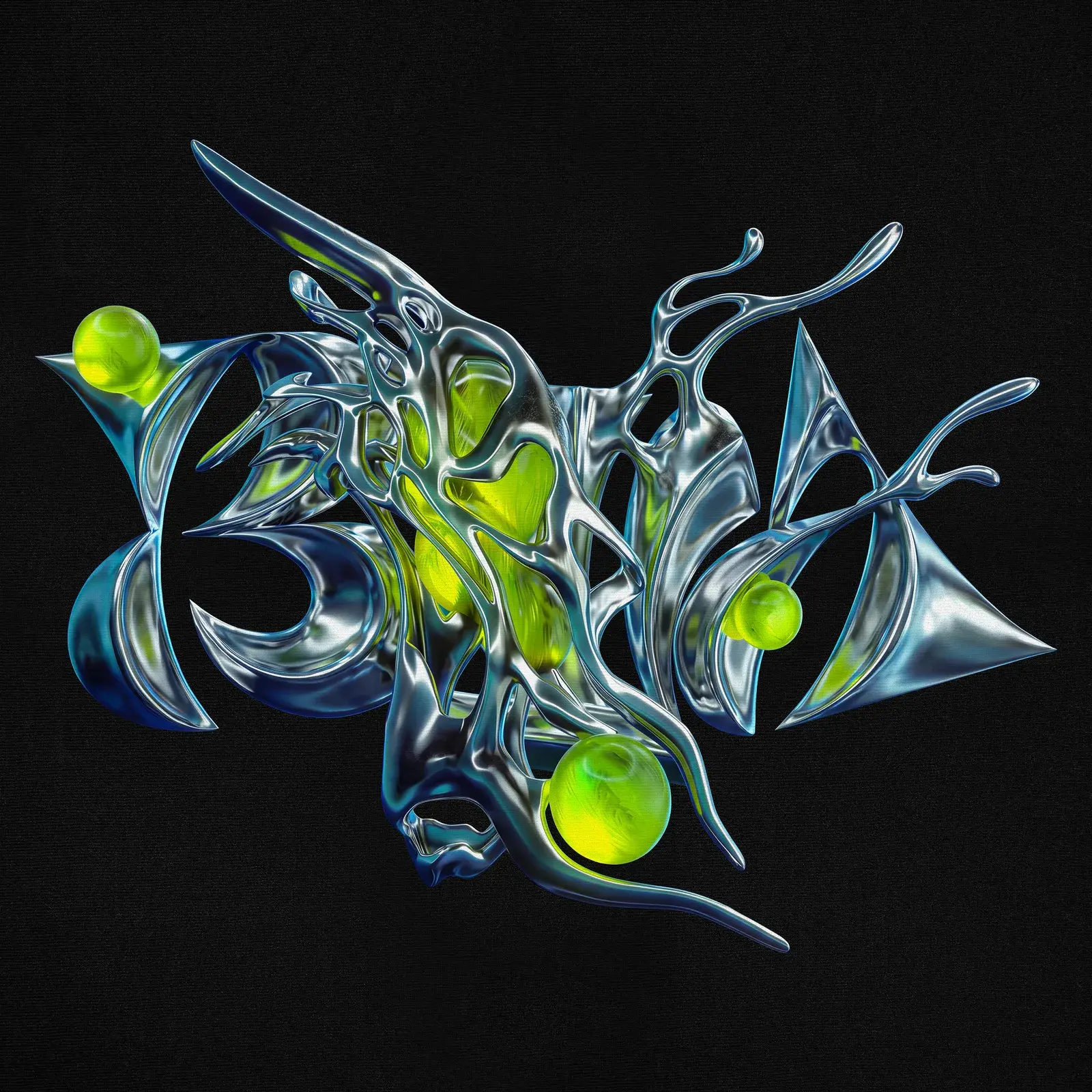 Biomorphic Chrome Tee, detail