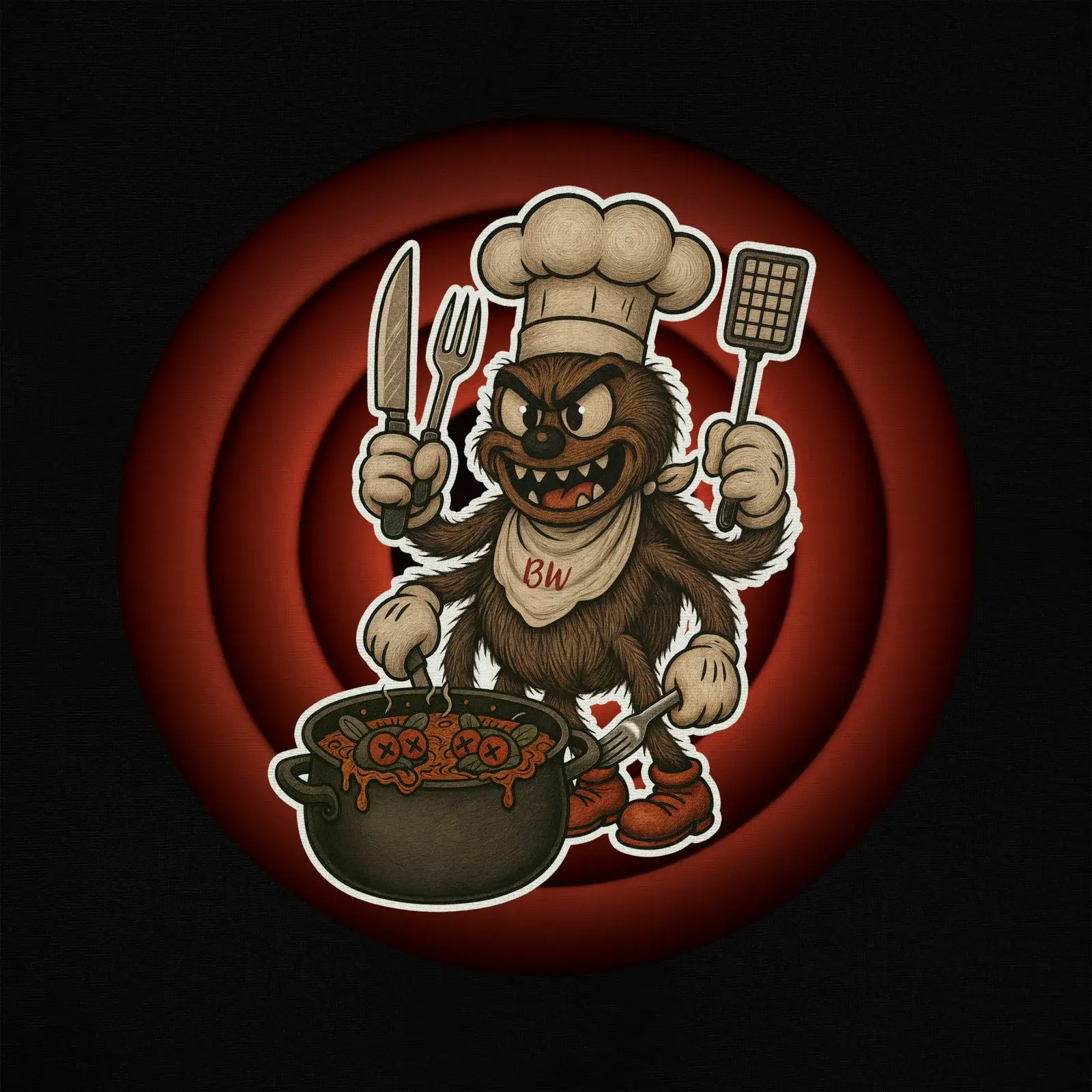 Bot Fly Soup Bullseye - Fly Toons Tee, detail