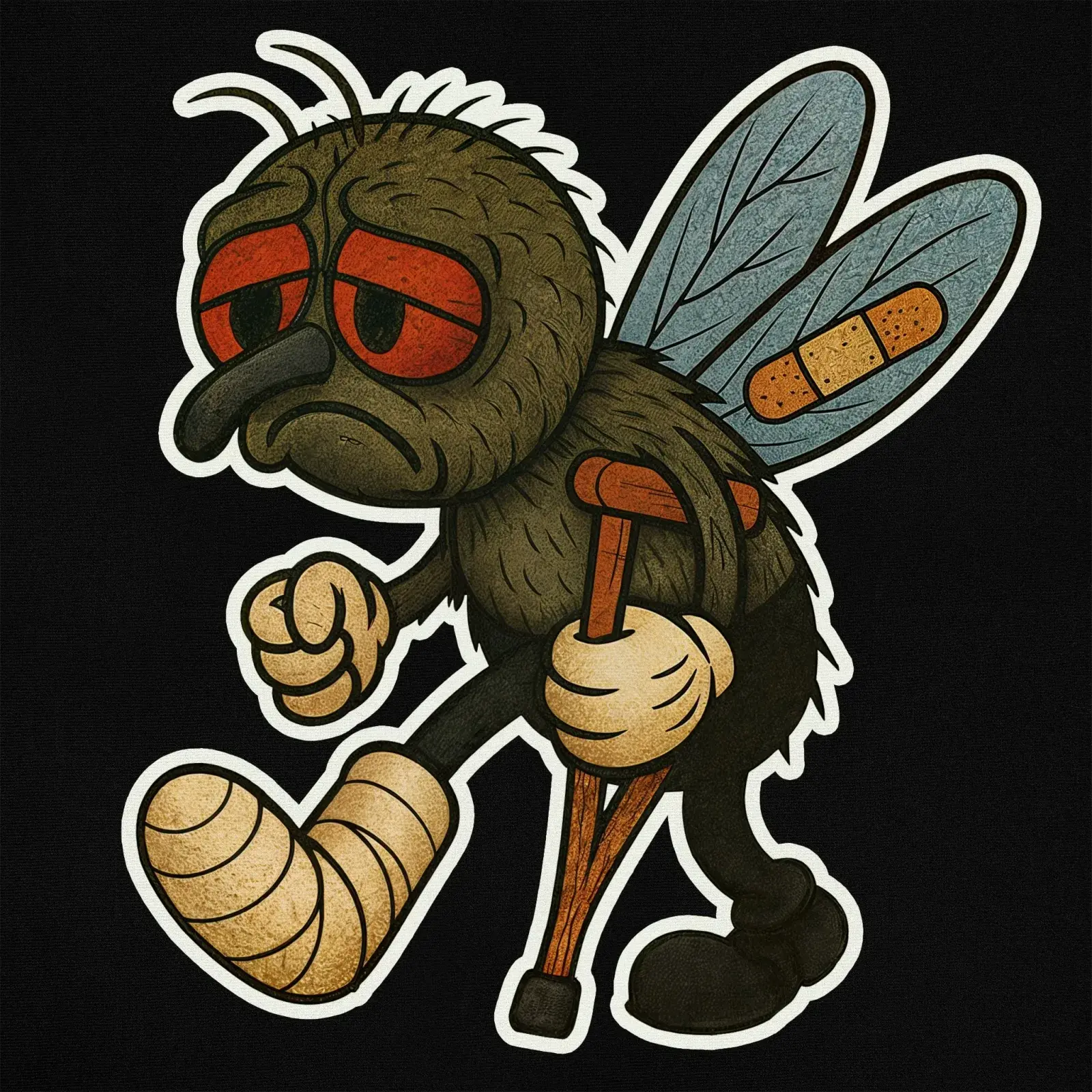 Broken Spirits  - Fly Toons Tee, detail