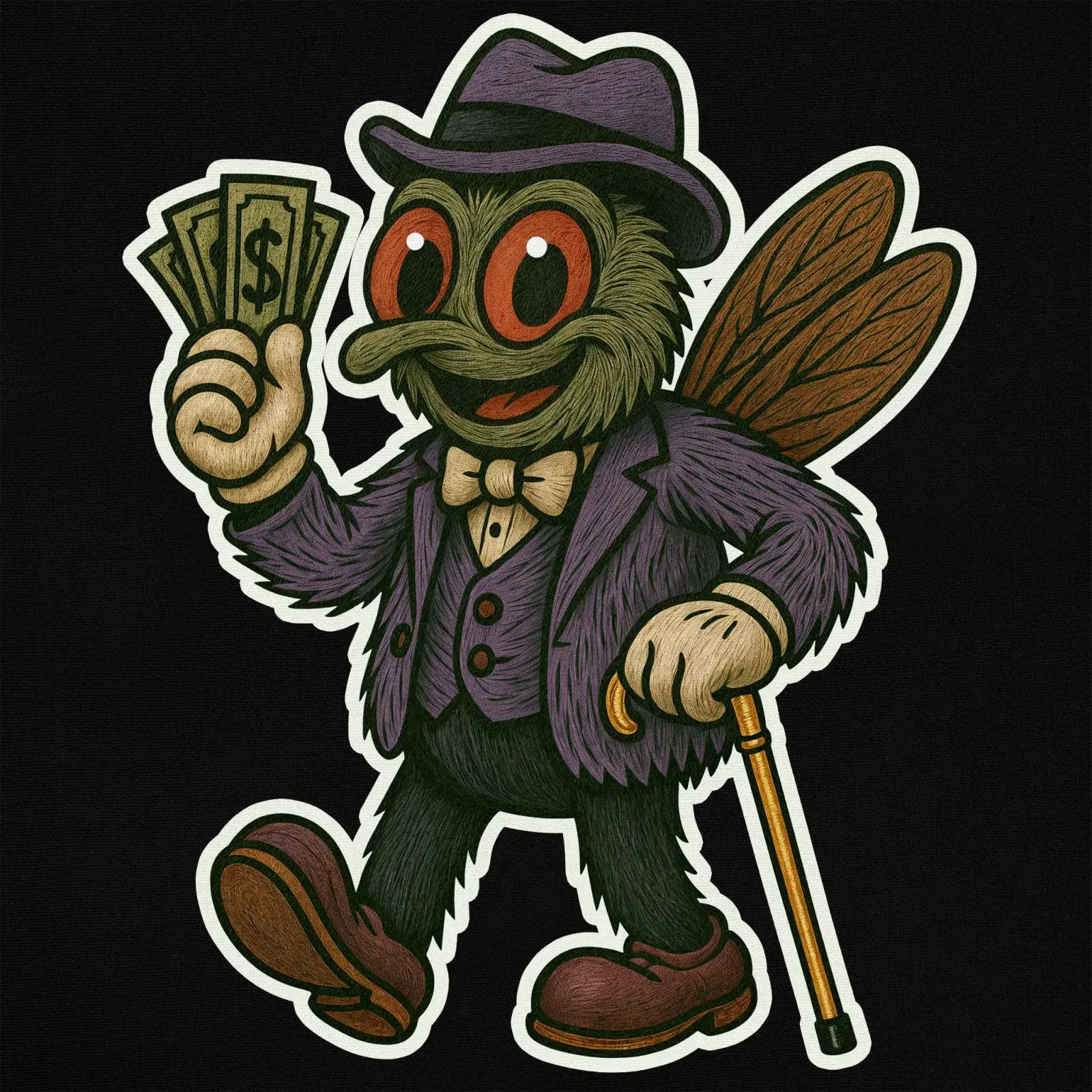 Fly Paper - Fly Toons Tee, detail