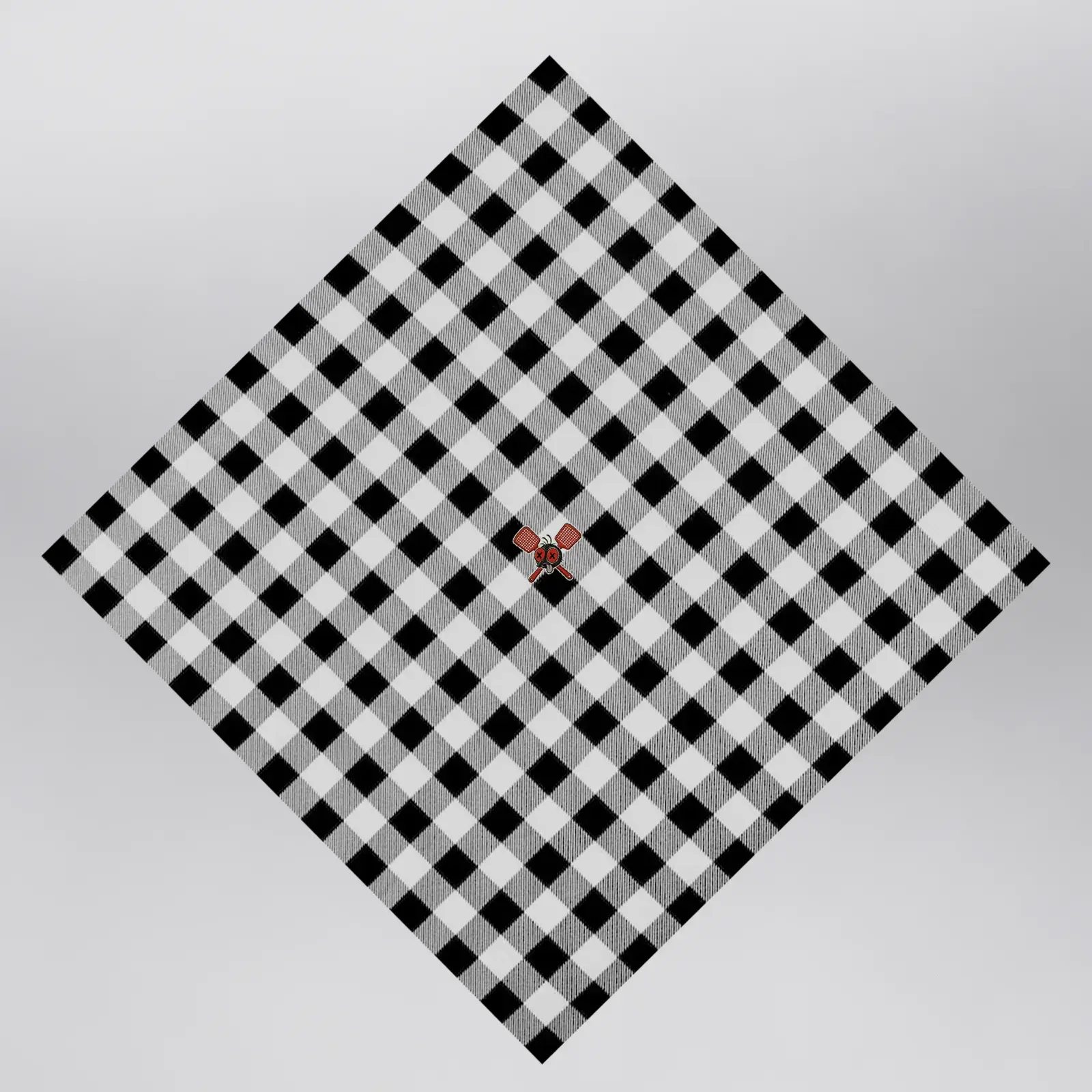 The Fly Toons Swatted Tee with Black & White Buffalo Bandana (Exclusive 1 of 1), the black and white buffalo check bandana with the swatter emblem