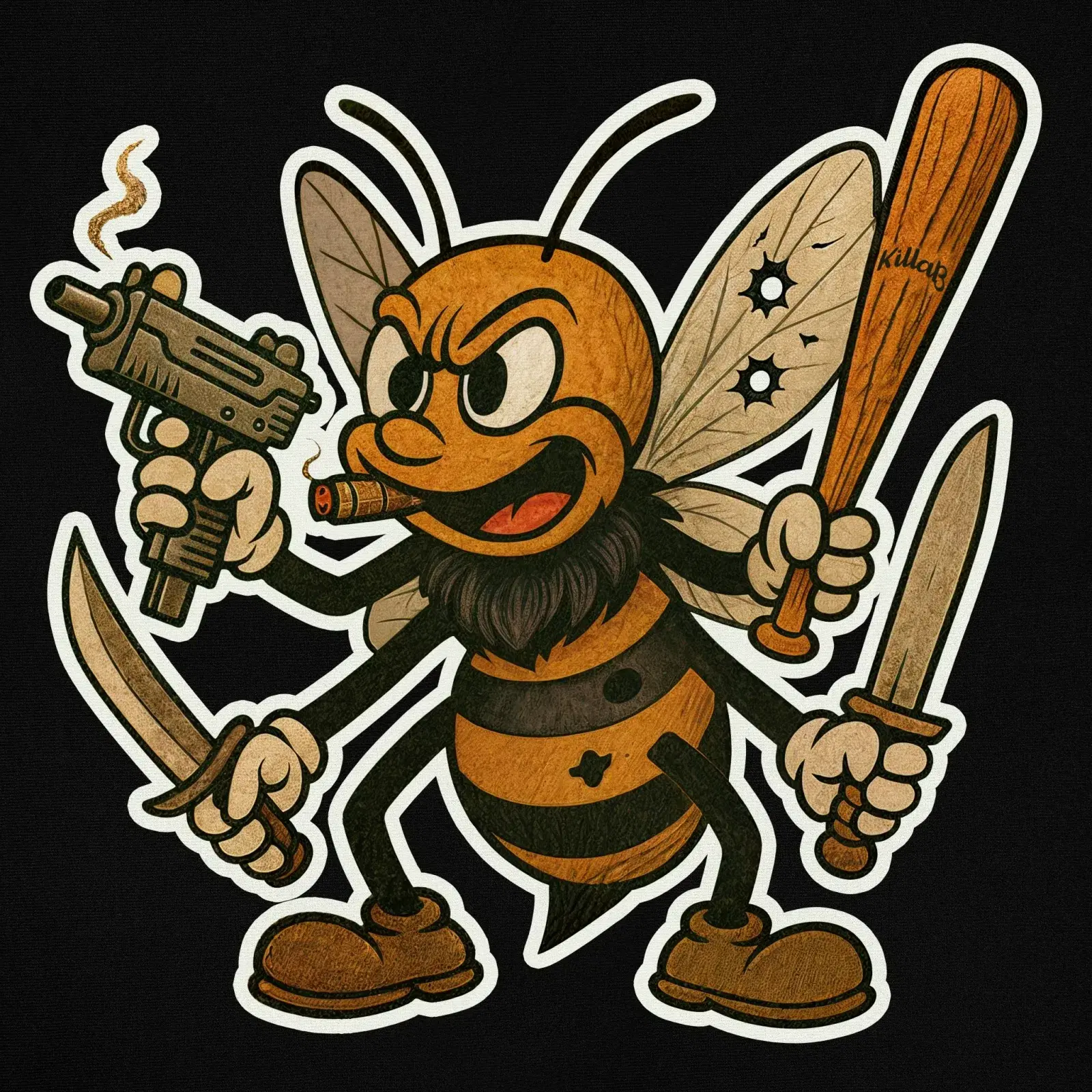 Killa Bee - Fly Toons Tee, detail