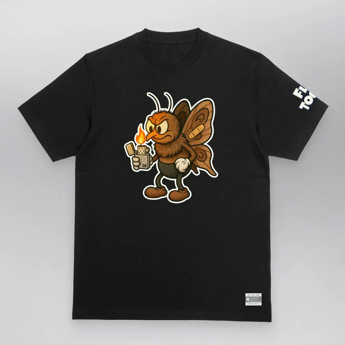Pyro Moth - Fly Toons Tee, front