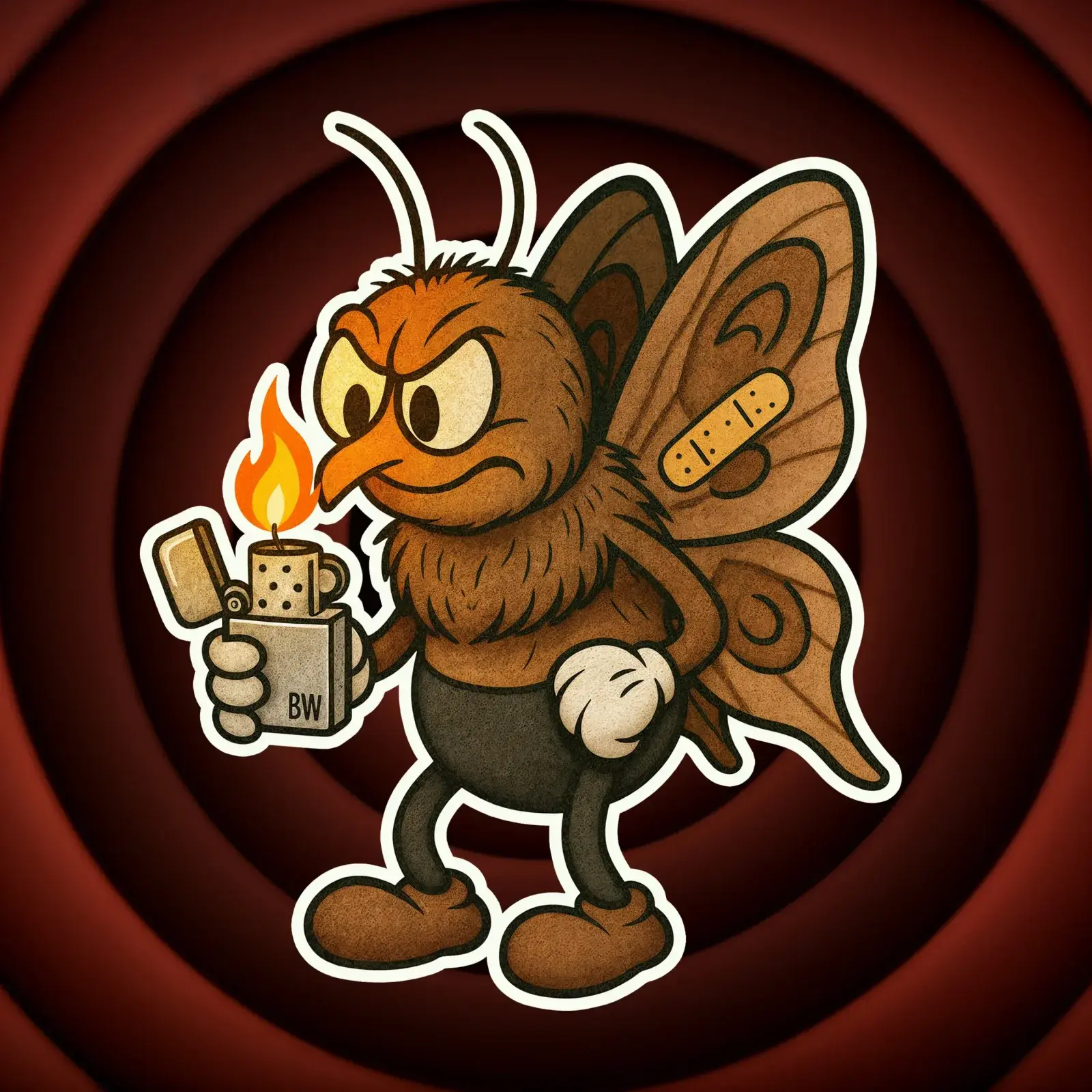 Pyro Moth - Fly Toons Tee, product shot 5