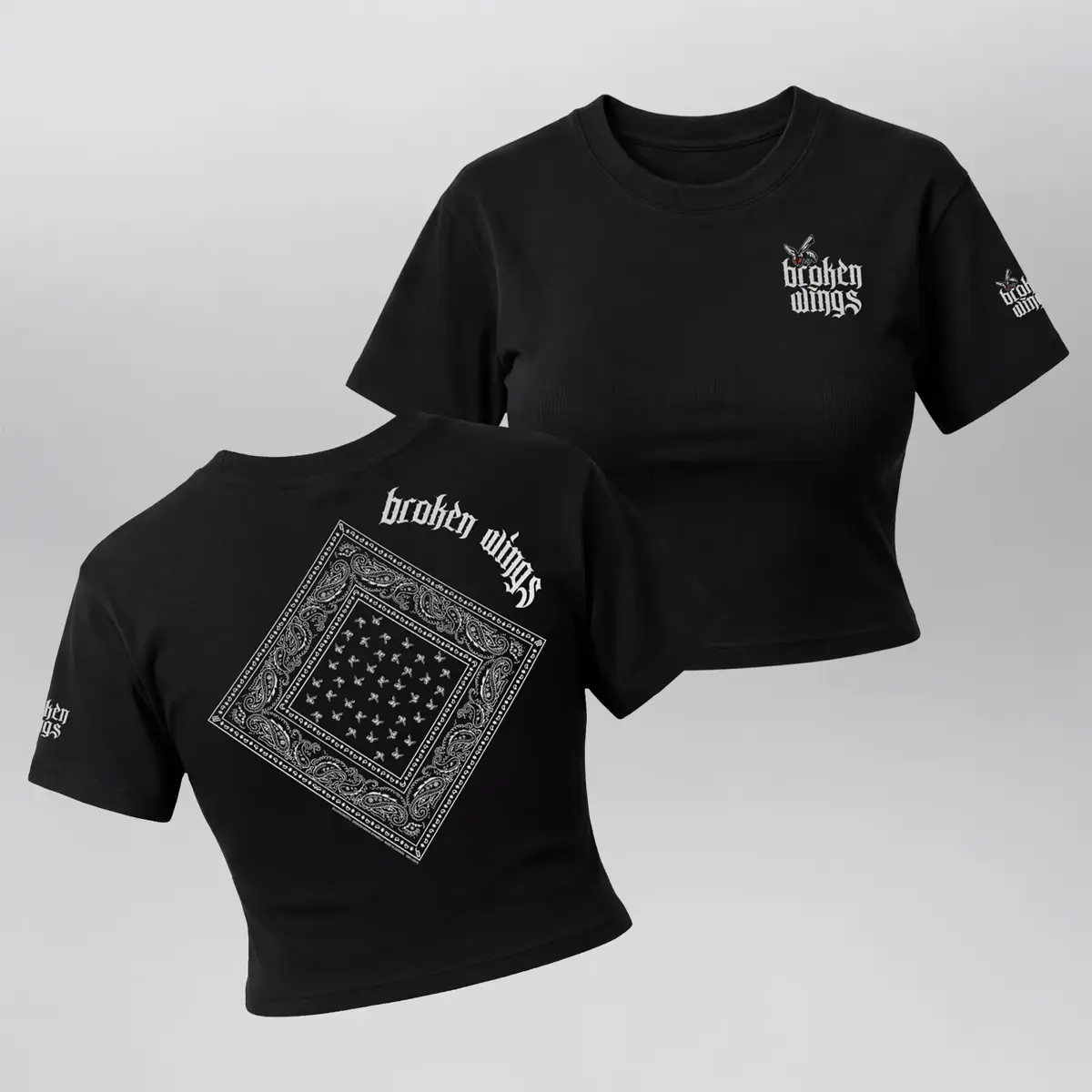 Women's Crop Bandana Tee (Exclusive 1 of 1), front and back together