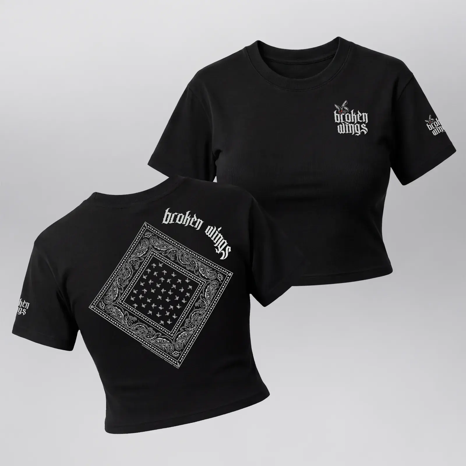 Women's Crop Bandana Tee (Exclusive 1 of 1), front and back together